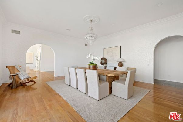Chandelier, Dining room, Interior, Wood Texture Flooring