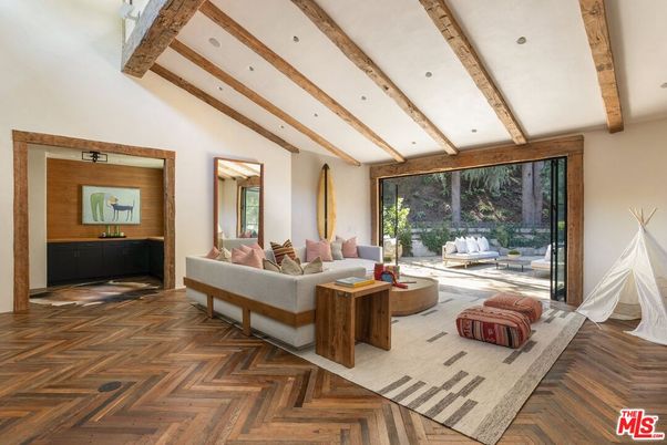Interior, Living room, Wooden Beams, Wood Texture Flooring