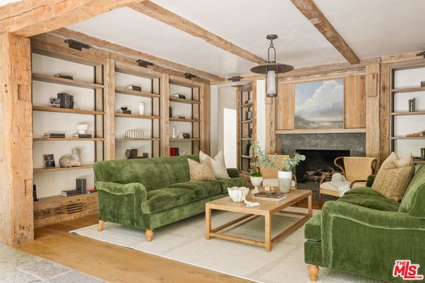 Fireplace, Interior, Living room, Wooden Beams, Wood Texture Flooring