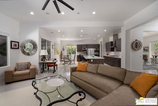 Dining room, Interior, Kitchen, Living room, Recessed Lighting, Stainless Steel Appliances