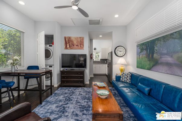 Interior, Living room, Recessed Lighting, Washer, Wood Texture Flooring