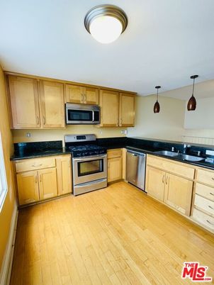 Interior, Kitchen, Pendant Lights, Stainless Steel Appliances, Wood Texture Flooring