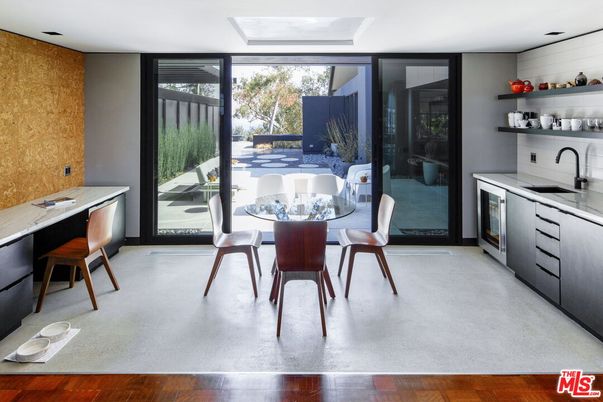 Dining room, Interior, Kitchen, Recessed Lighting, Wood Texture Flooring