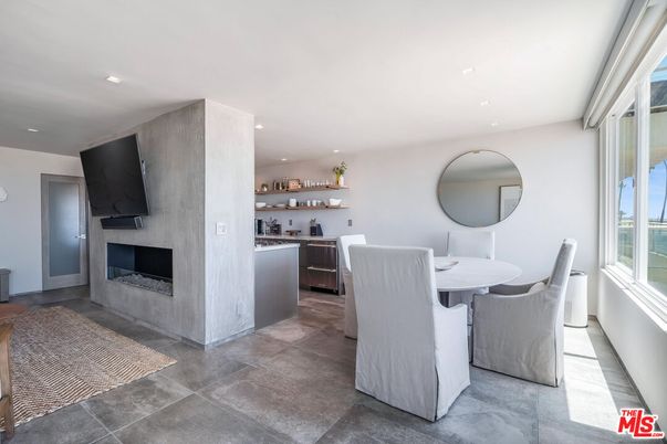 Dining room, Fireplace, Interior, Kitchen, Recessed Lighting