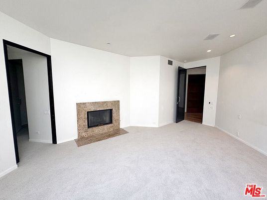 Empty room, Fireplace, Interior, Recessed Lighting