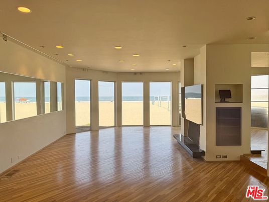 Empty room, Fireplace, Interior, Recessed Lighting, Wood Texture Flooring