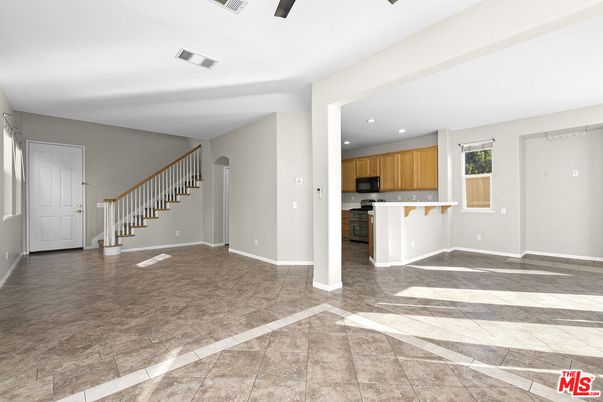 Empty room, Interior, Kitchen, Recessed Lighting