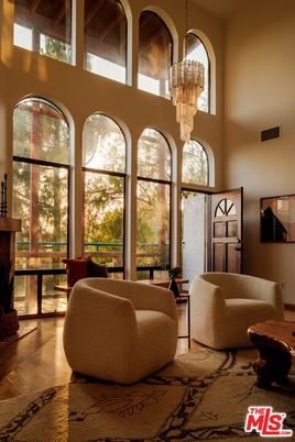 Chandelier, Fireplace, Interior, Living room, Wood Texture Flooring