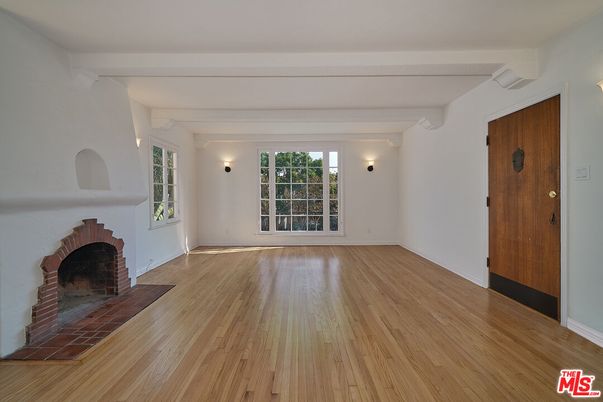 Empty room, Fireplace, Interior, Wood Texture Flooring