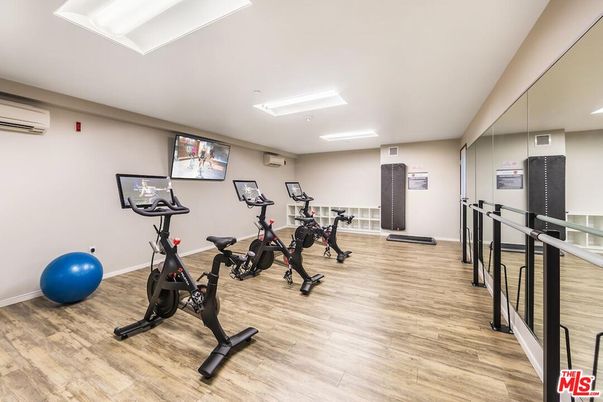 Fitness Equipment, Interior, Recessed Lighting, Wood Texture Flooring