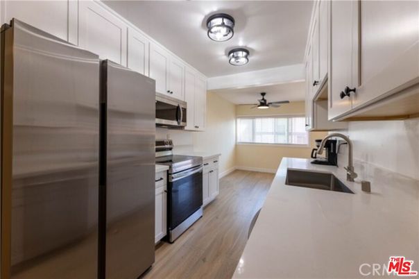 Interior, Kitchen, Stainless Steel Appliances, Wood Texture Flooring