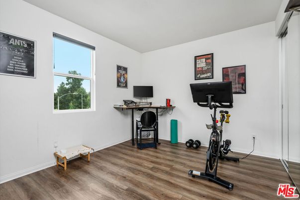 Fitness Equipment, Home Office, Interior, Wood Texture Flooring