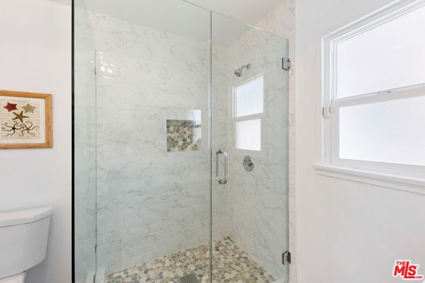 Bathroom, Glass Shower, Interior, Marble Walls