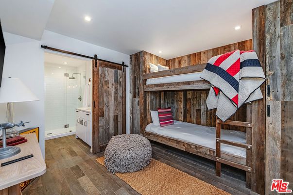 Bathroom, Bedroom, Glass Shower, Interior, Recessed Lighting, Wood Texture Flooring