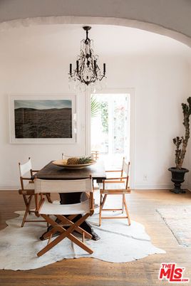 Chandelier, Dining room, Interior, Wood Texture Flooring