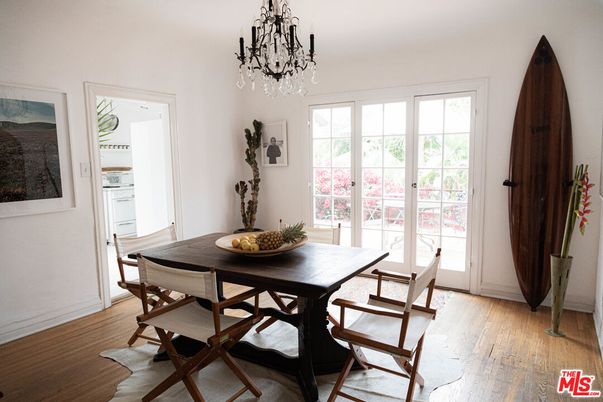 Chandelier, Dining room, Interior, Wood Texture Flooring