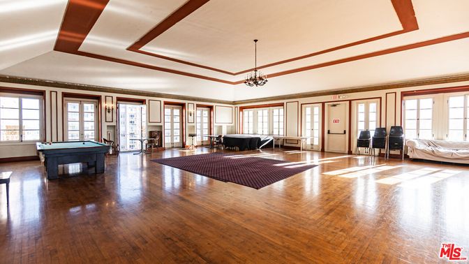 Billiard Table, Chandelier, Game Room, Interior, Wood Texture Flooring