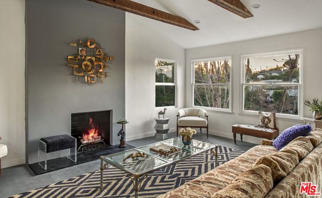 Fireplace, Interior, Living room, Wooden Beams