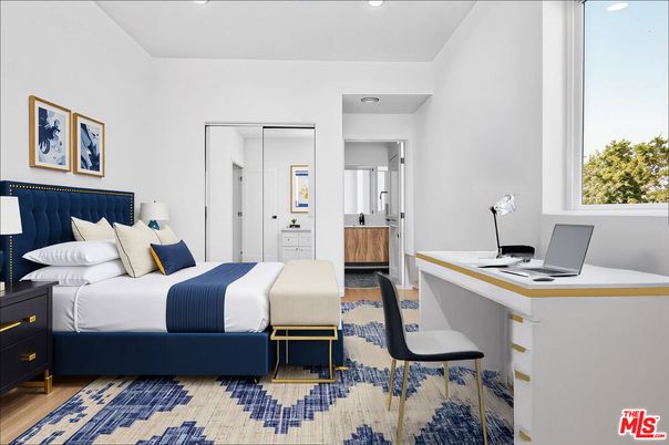 Bedroom, Home Office, Interior, Recessed Lighting, Wood Texture Flooring