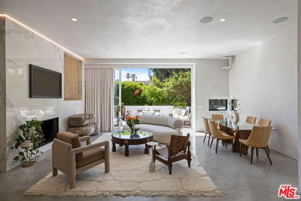 Dining room, Fireplace, Interior, Living room, Recessed Lighting