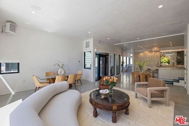 Dining room, Interior, Kitchen, Living room, Marble Walls, Recessed Lighting