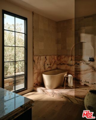 Bathroom, Free Standing Baths, Interior, Wood Texture Flooring