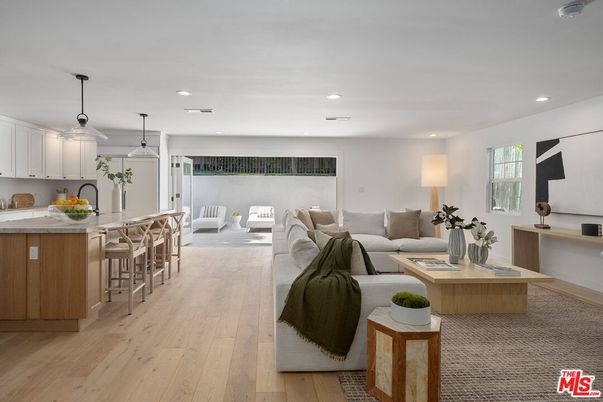 Interior, Kitchen, Living room, Pendant Lights, Recessed Lighting, Wood Texture Flooring