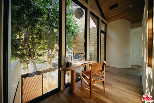 Home Office, Interior, Recessed Lighting, Wooden Ceilings, Wood Texture Flooring