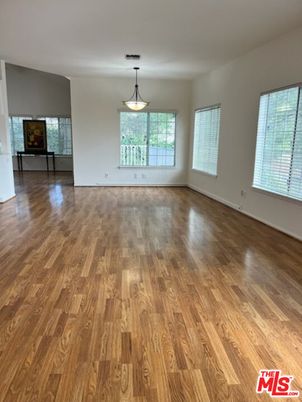 Empty room, Fireplace, Interior, Pendant Lights, Wood Texture Flooring