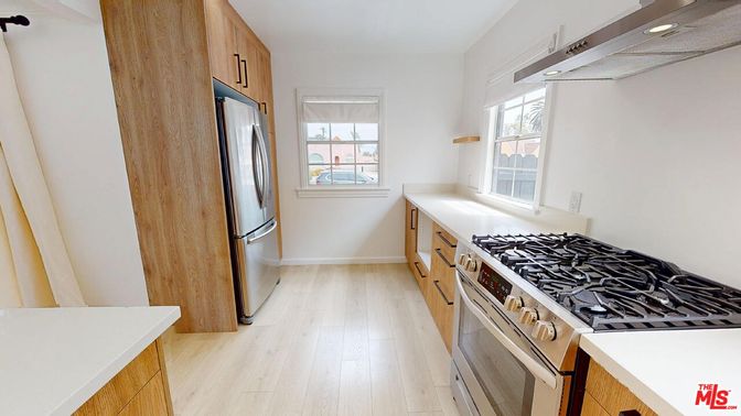 Interior, Kitchen, Stainless Steel Appliances, Wood Texture Flooring