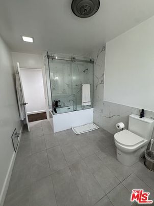 Bathroom, Glass Shower, Interior, Marble Walls, Recessed Lighting