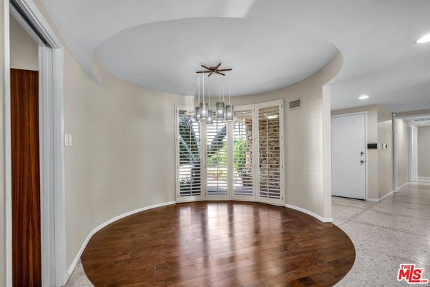 Empty room, Interior, Pendant Lights, Recessed Lighting, Wood Texture Flooring