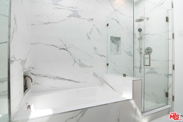 Bathroom, Glass Shower, Interior, Marble Walls