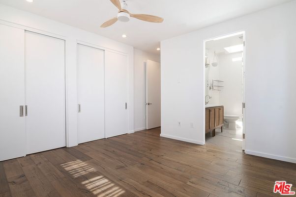 Bathroom, Empty room, Interior, Recessed Lighting, Wood Texture Flooring