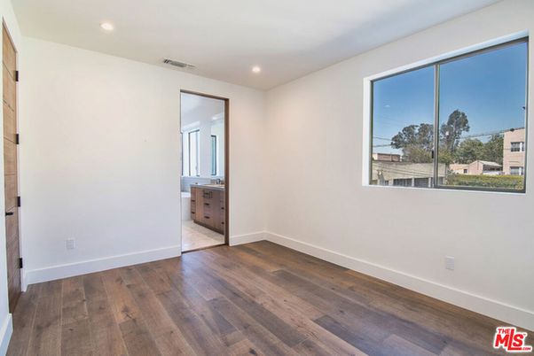 Bathroom, Empty room, Interior, Recessed Lighting, Wood Texture Flooring