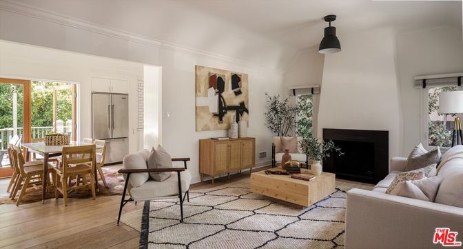 Dining room, Fireplace, Interior, Living room, Wood Texture Flooring