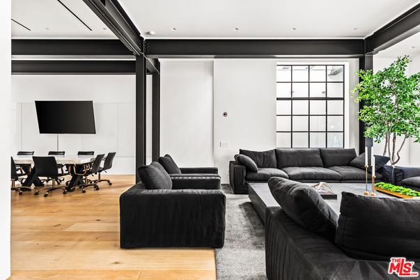 Dining room, Interior, Living room, Recessed Lighting, Wood Texture Flooring