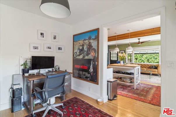 Home Office, Interior, Pendant Lights, Wood Texture Flooring