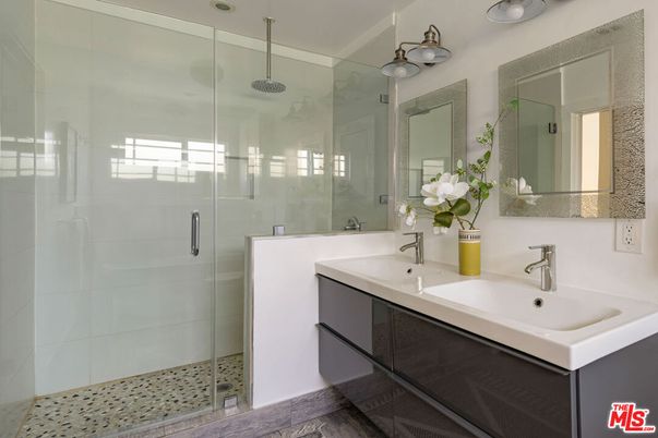 Bathroom, Dual Sink Vanities, Glass Shower, Interior