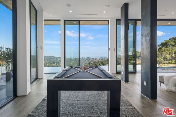 Billiard Table, Game Room, Interior, Recessed Lighting, Wood Texture Flooring