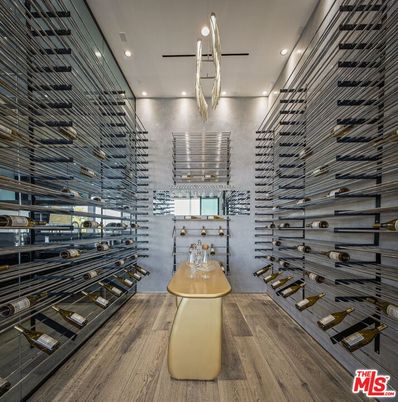 Interior, Pendant Lights, Recessed Lighting, Wine Storage, Wood Texture Flooring