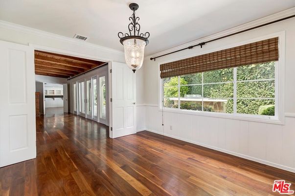 Chandelier, Empty room, Interior, Wooden Beams, Wooden Ceilings, Wood Texture Flooring