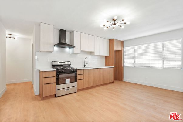 Interior, Kitchen, Pendant Lights, Stainless Steel Appliances, Wood Texture Flooring