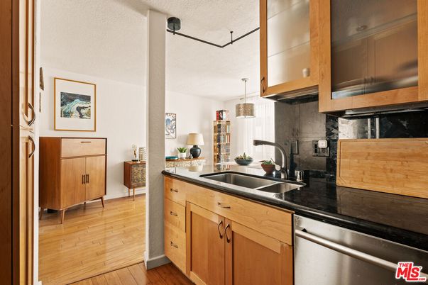 Interior, Kitchen, Pendant Lights, Stainless Steel Appliances, Wood Texture Flooring