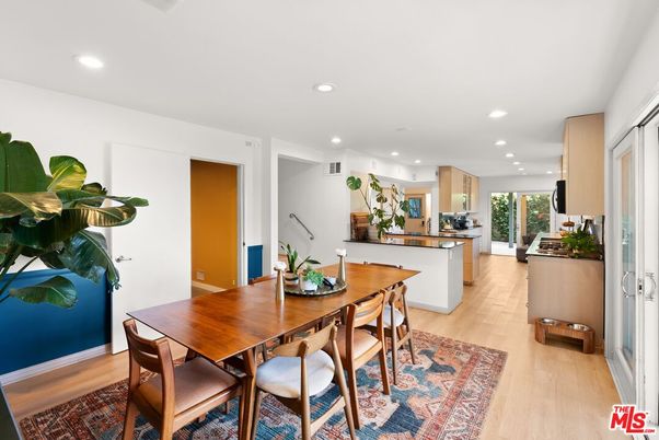 Dining room, Interior, Kitchen, Recessed Lighting, Wood Texture Flooring