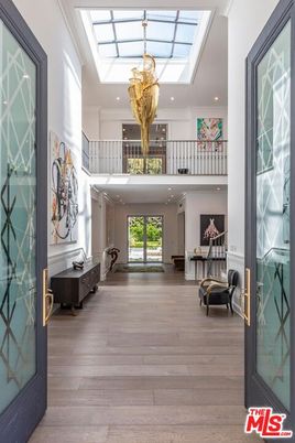 Chandelier, Glass Ceilings, Interior, Recessed Lighting, Wood Texture Flooring