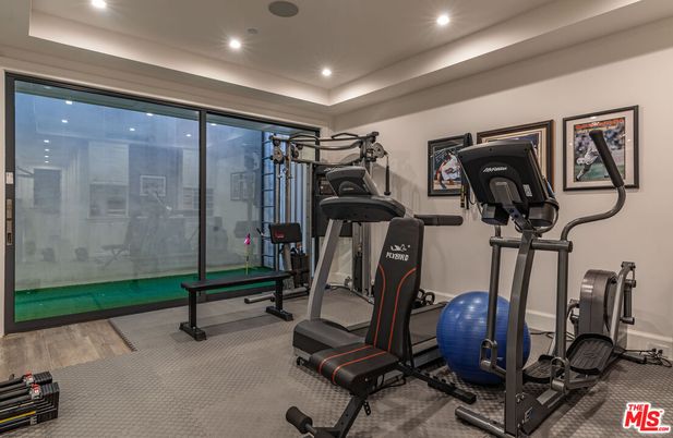 Fitness Equipment, Interior, Recessed Lighting, Wood Texture Flooring