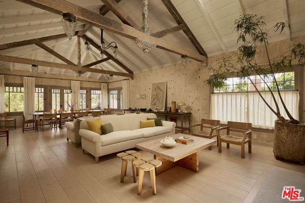 Chandelier, Dining room, Interior, Living room, Wooden Beams, Wood Texture Flooring