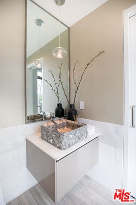 Bathroom, Interior, Pendant Lights, Wood Texture Flooring