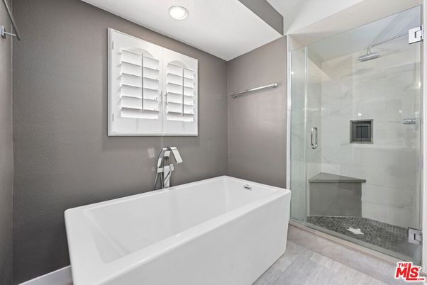 Bathroom, Glass Shower, Interior, Marble Walls, Recessed Lighting